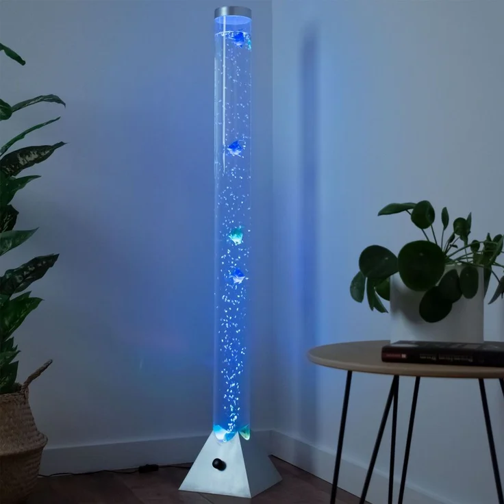 LED Deko Stehleuchte, Wassersäule, Deko-Fische, Höhe 120 cm – Bild 8