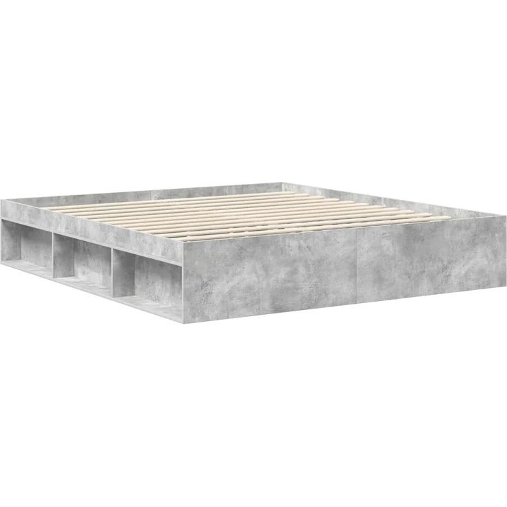 vidaXL Bettrahmen mit Kopfteil Beton 180 x 200 cm Massives Kiefernholz 3411715 – Bild 4