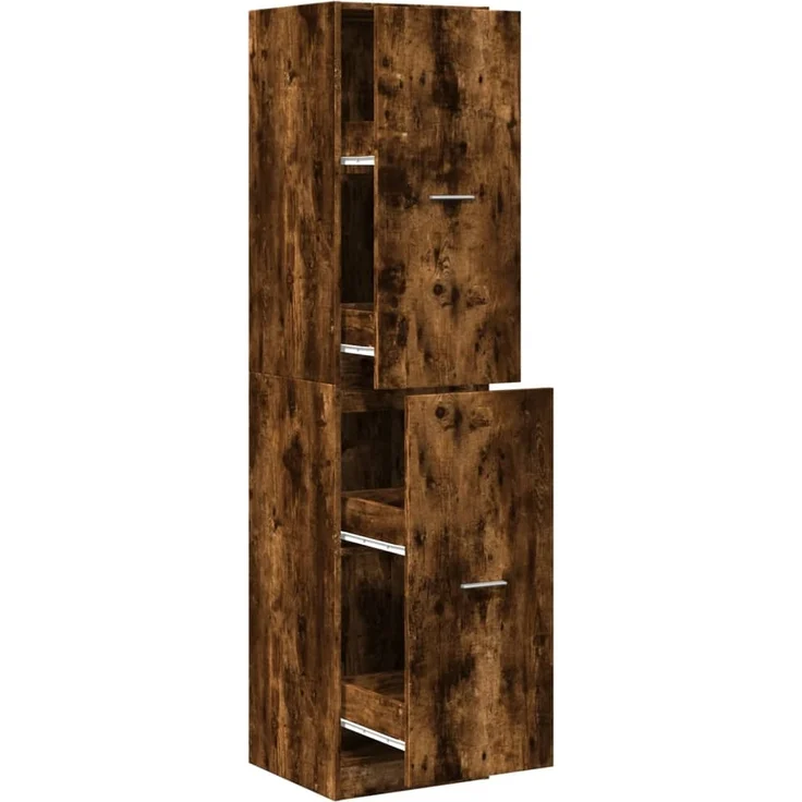 vidaXL Apothekerschrank Räuchereiche 40x41x174,5 cm Holzwerkstoff 3309649 – Bild 1