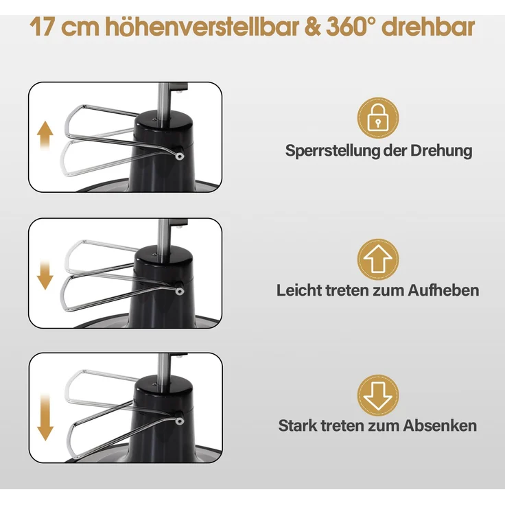 Barberpub Friseurstuhl mit Kopfstütze, Hydraulische Friseursessel 2933, mit Retro/Vintage Stil, 360° Drehbar, Barber Stuhl Kunstleder, 113 × 68 × 109 cm (Schwarzes Titan) – Bild 5