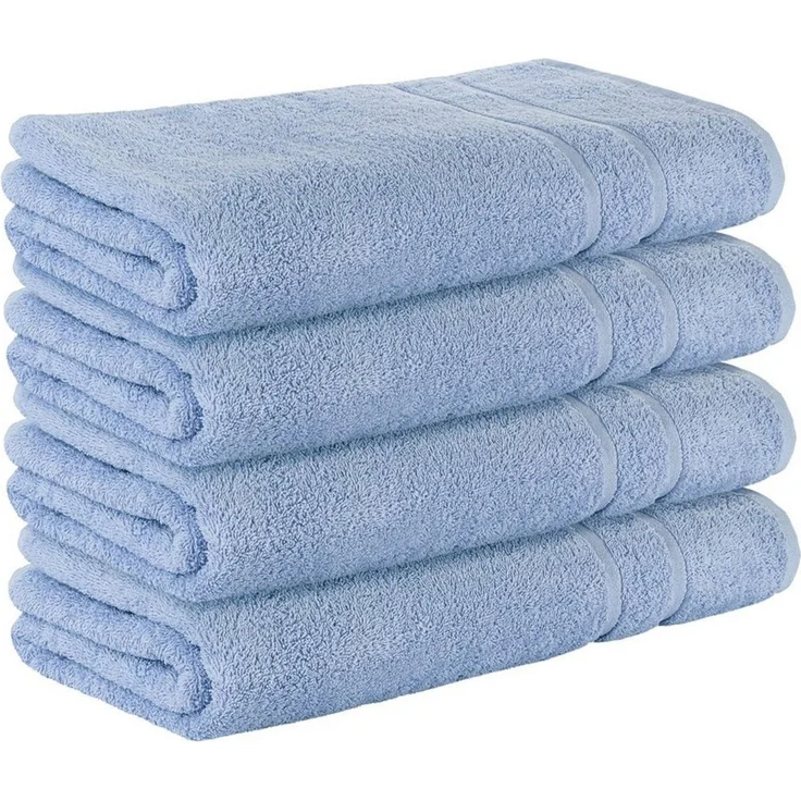 StickandShine Saunatuch 4er Set Premium Frottee Saunatücher 80x200 cm HELLBLAU Frottee – Bild 1