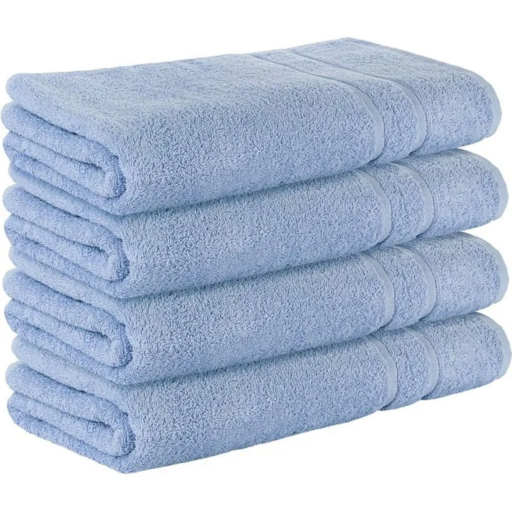 StickandShine Saunatuch 4er Set Premium Frottee Saunatücher 80x200 cm HELLBLAU Frottee