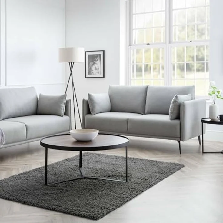 Julian Bowen Rohe 2-Sitzer-Sofa, Platingrau – Bild 5