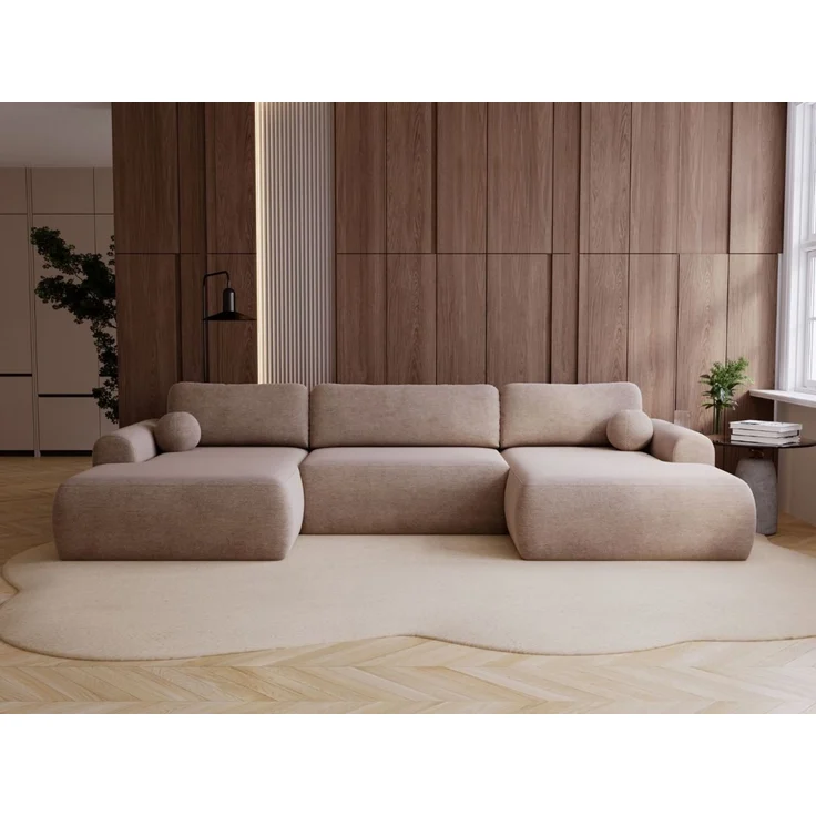 GrainGold Ecksofa U-Form Savana U, Set, Bettkasten, Schaum, Wellenfedern, Schlaffunktion, DL-Mechanismus – Bild 1