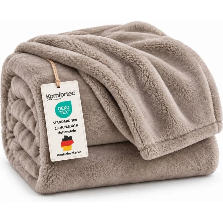 Wohndecke Kuscheldecke 260 g/m², flauschige Wohndecke, Fleecedecke, Oeko-Tex, Komfortec – Bild 1