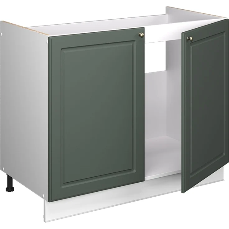 Spülenunterschrank Fame-Line Grün-Gold Landhaus/Weiß 100 cm, AP Marmor Vicco – Bild 6