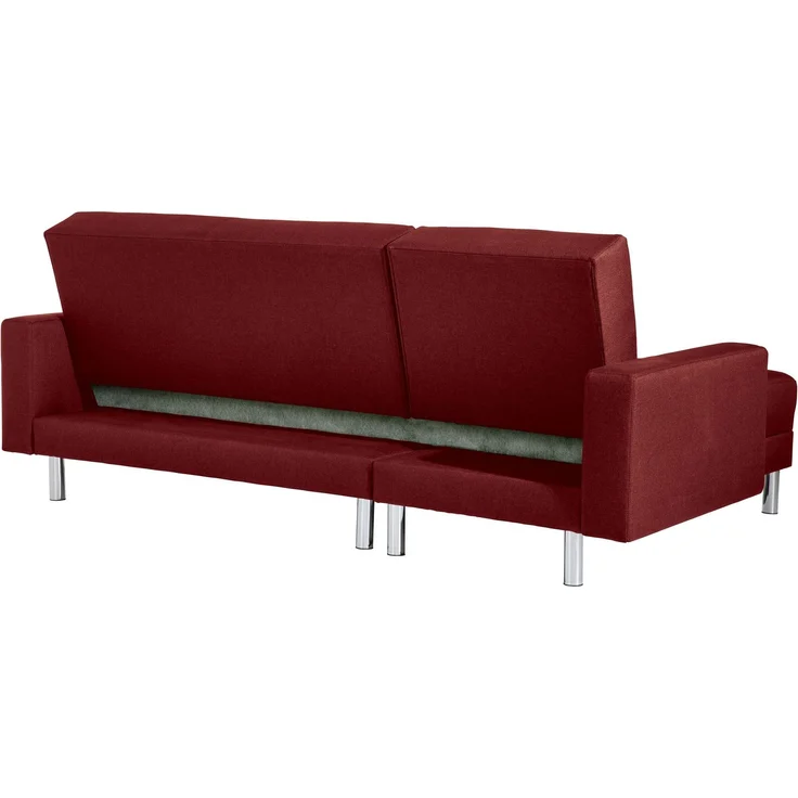 Funktionssofa mit Hocker Katryna Flachgewebe rot – Bild 9