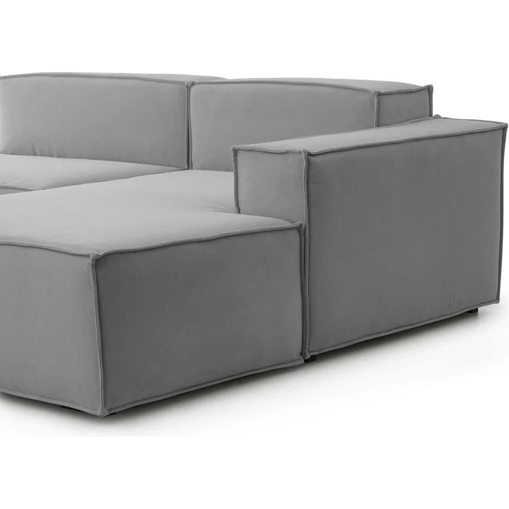 Dmora Sofa mit Halbinsel Ameli, modulares Sofa mit rechter Chaiselongue, modernes Stoffsofa, 100 % Made in Italy, 240 x 170 x 70 cm, Grau – Bild 4