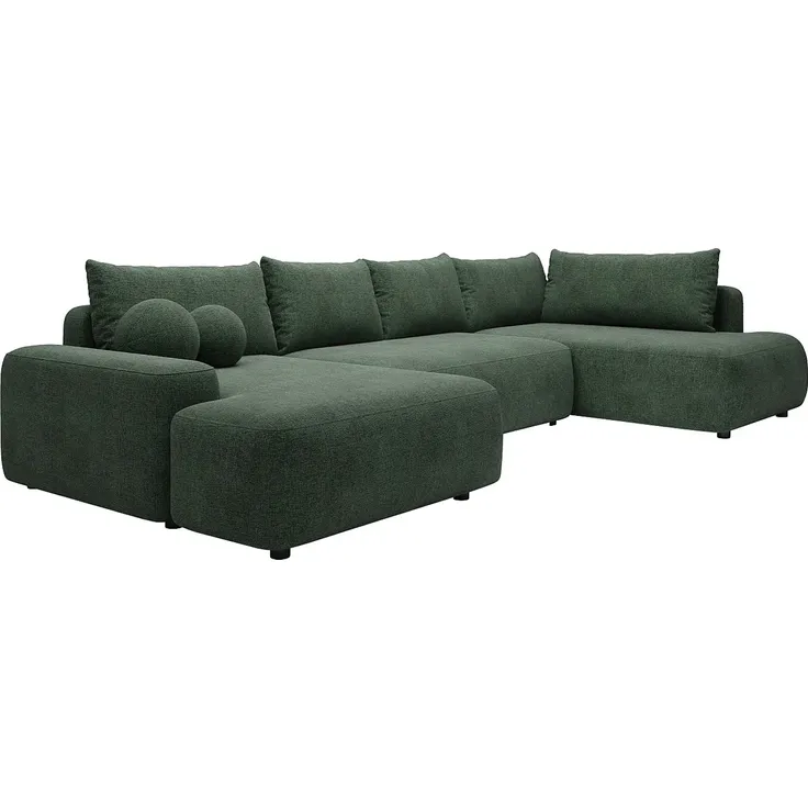 Vente-unique - DAVISO Sofa Stoff Grün - B 204 cm x H 87 cm x L 360 cm – Bild 3
