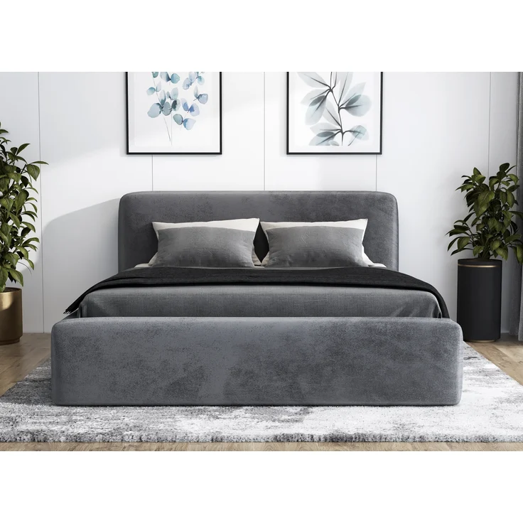 Polsterbett LUMO 120x200 ohne Matratze mit Bettkasten und Lattenrost. Farbe: Anthracite 18 – Bild 3