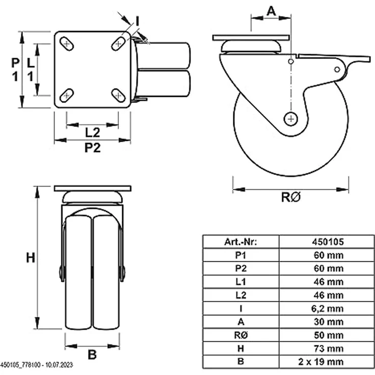 Lenkrolle Ø 50 mm – Bild 5