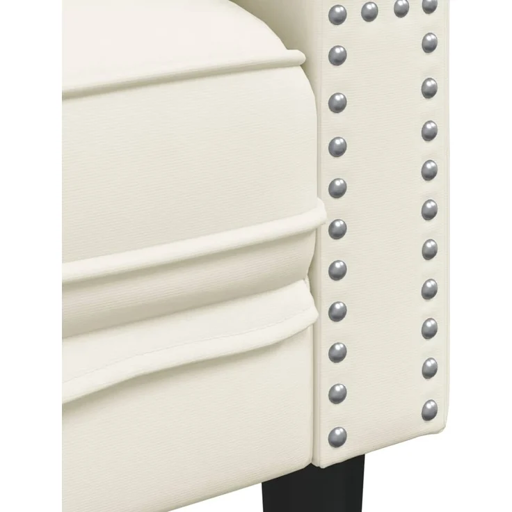 vidaXL Chesterfield-Sessel Creme Samt 372680 – Bild 6