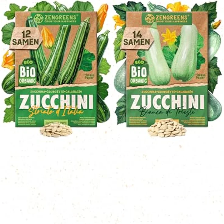 ZenGreens® - Bio Zucchinisamen im 6er Set - 6 Zucchini Samen für den einfachen Anbau im Garten, Balkon oder Hochbeet - Pflanzensamen - Saatgut – Bild 14