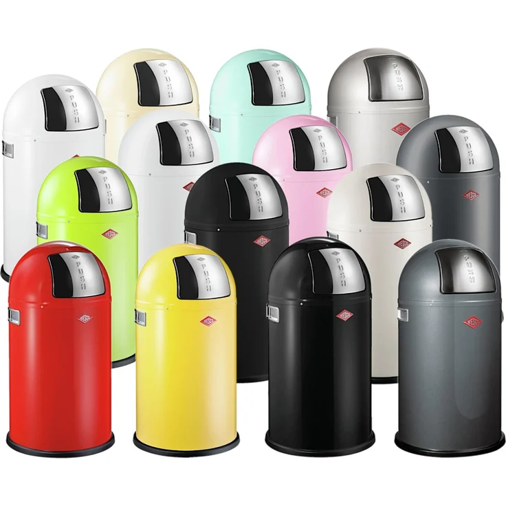 Wesco 'Pushboy Junior' Abfallsammler, 22 Liter, Stahlblech, Schwarz – Bild 1