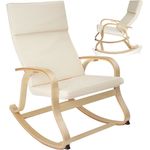 tectake Schaukelstuhl Roca (1er Set, 1 St), mit Armlehnen, Gestell aus Birkenholz