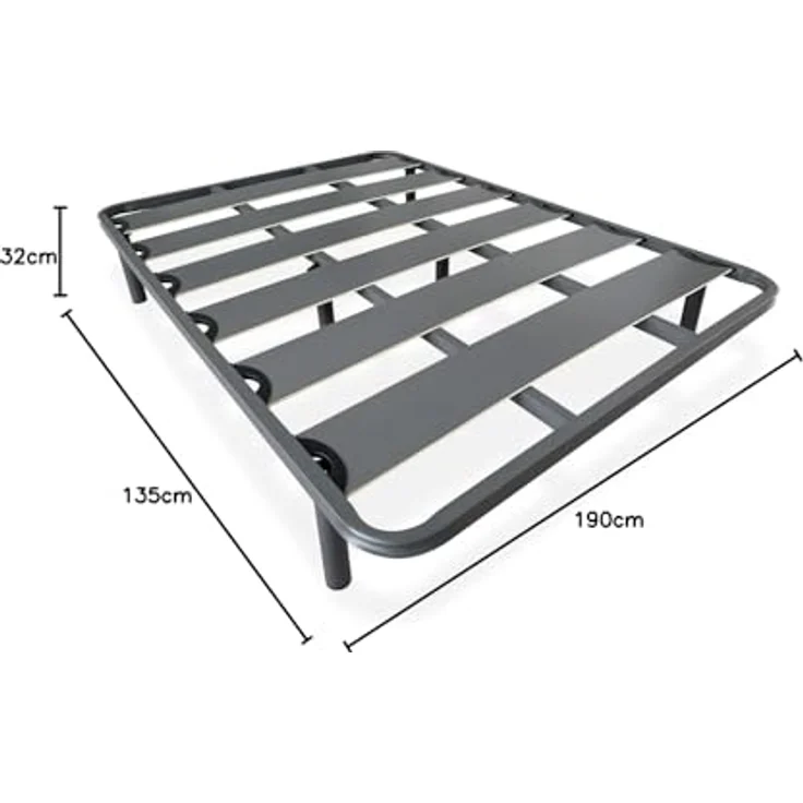 DUÉRMETE ONLINE - Lattenrost mit Breiten Lamellen, verstärkt gegen Geräusche, 40x30 mm, mit Schraubbeinen, Stabilität und Robustheit, 135x190 cm – Bild 7