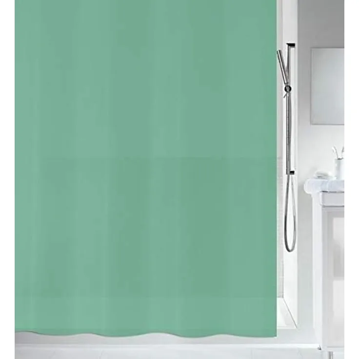 Duschvorhang BIO Breite 180 cm, Anti-Schimmel Plastik-Duschvorhang, PEVA, 180x200 cm, 100% wasserdicht, waschbar, grün