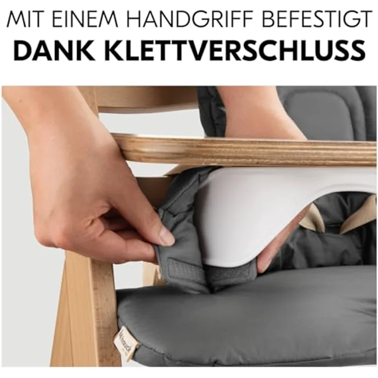 Hauck Sitzkissen / Hochstuhlauflage für Highchair Baby Seat, atmungsaktive Baumwolle, Dunkelgrau, passend für Alpha+, Beta+ und Arketa Hochstühle – Bild 6
