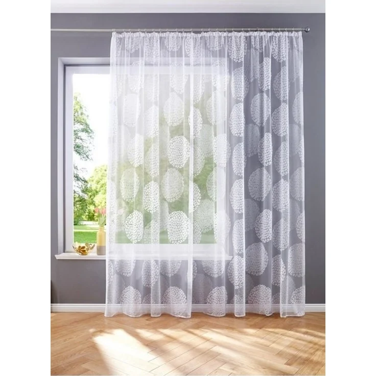 Gardinenbox Bogenstore (1 St), Kräuselband, transparent, Store Jacquard Fabio Kräuselband Transparent Voile 13143 – Bild 4