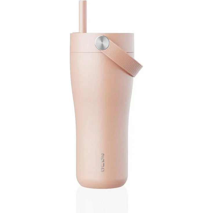 Thermo Trinkflasche mit Strohhalm Thermobecher Edelstahl EQUA Carry Cup 0,6L Rosa 685987 – Bild 1