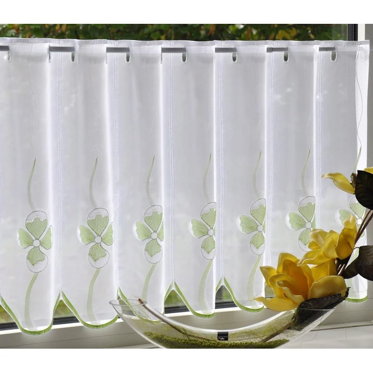 Stickereien Plauen Scheibengardine Glasgow, Stangendurchzug (1 St), transparent, Voile – Bild 2