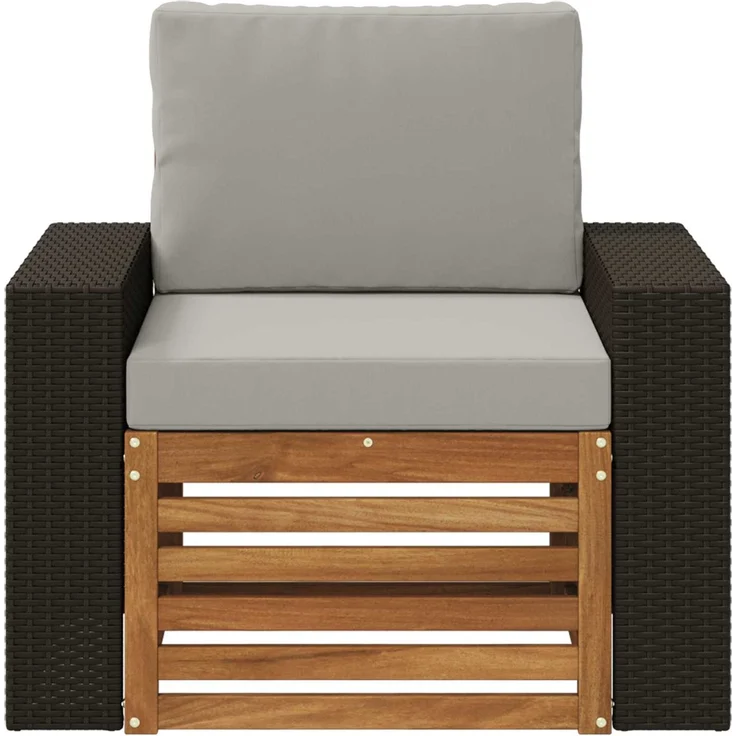 vidaXL Outdoor Mittelsofa Natur und Hellgrau Massivholz Akazie 3438920 – Bild 3