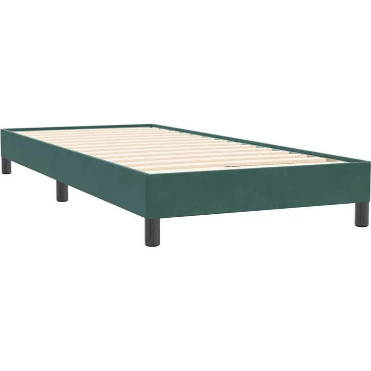 vidaXL Boxspringbett ohne Matratze Dunkelgrün 90x220 cm Samt 3315858 – Bild 6