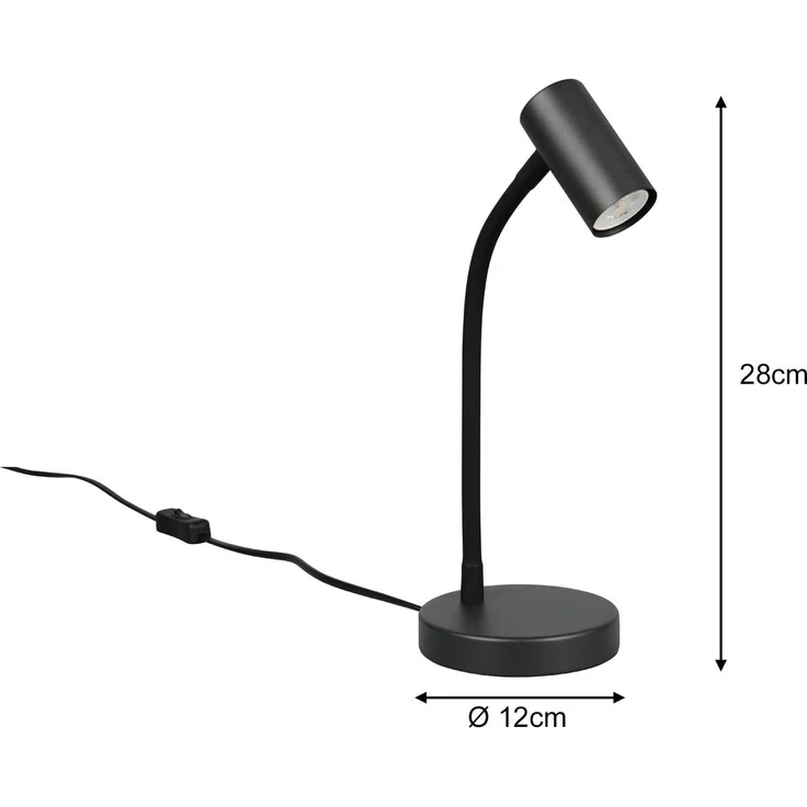 Flexible Schreibtischlampe TARYN Schwarz, Höhe 28cm – Bild 4
