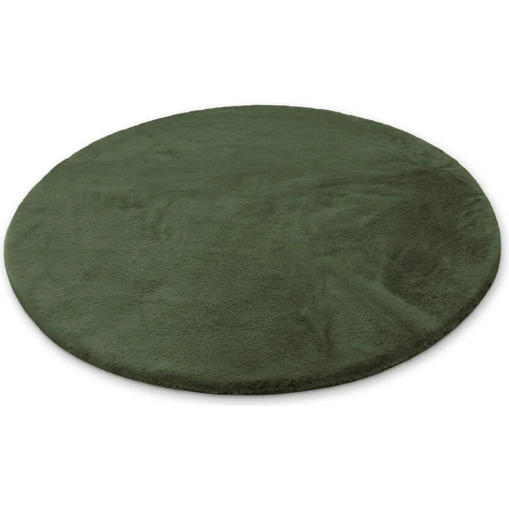 OTTO home Badematte Lennja, Höhe 25 mm, rutschhemmend beschichtet, fußbodenheizungsgeeignet, Polyester, rund, Badteppich, getuftet, Uni, antirutsch, flauschig wie Kaninchenfell – Bild 1