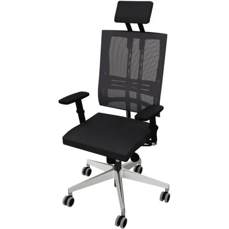 NowyStyl Bürodrehstuhl Net Motion Armlehne Kopfstütze aluminium/schwar