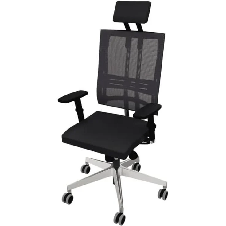 NowyStyl Bürodrehstuhl Net Motion Armlehne Kopfstütze aluminium/schwar
