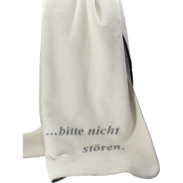Fussenegger Wohndecke Kuscheldecke 150x200 Savona rohweiß grau Bitte nicht stören – Bild 3
