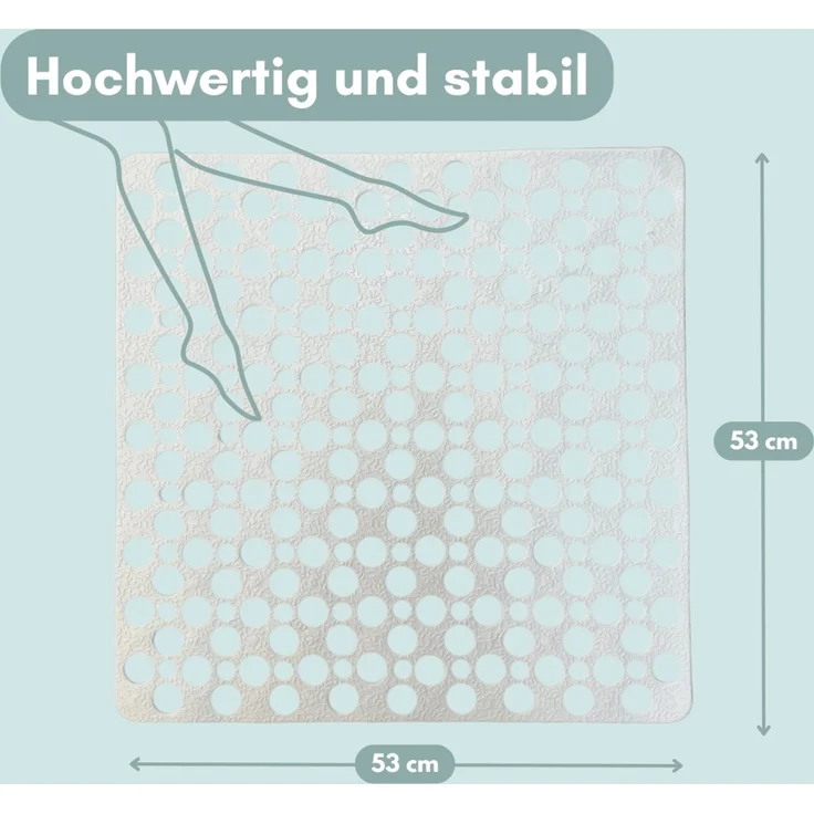 2er Set Duschmatte Rutschfest Duschwanneneinlage Antirutschmatte Dusche Rutschfeste Badematte Duscheinlage Duschvorleger Rutschmatte 53x53 cm – Bild 2