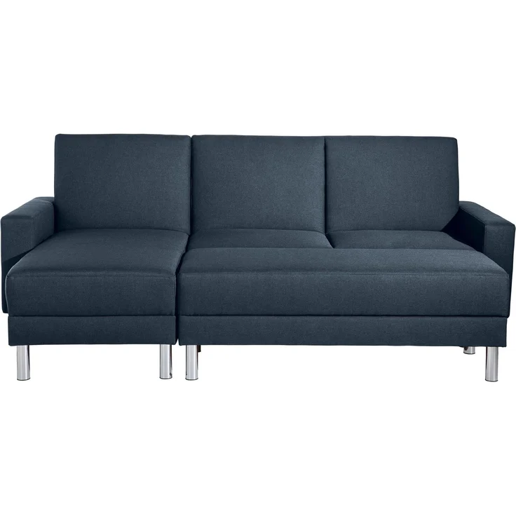 Funktionssofa mit Hocker Katryna Flachgewebe blau – Bild 3