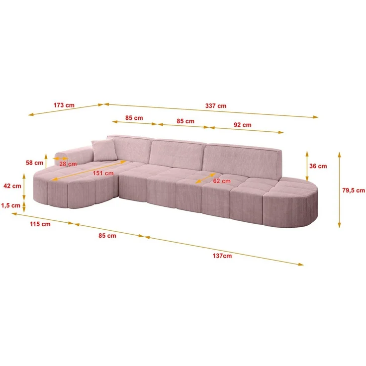 ALTDECOR Ecksofa Livo-L2, Sofa Praktische Bequeme Funktionsecke Couch L-Form Eckcouch, Corner Sofa L-Form Vielseitige Sofa Wohnlandschaft Wohnzimmer – Bild 4