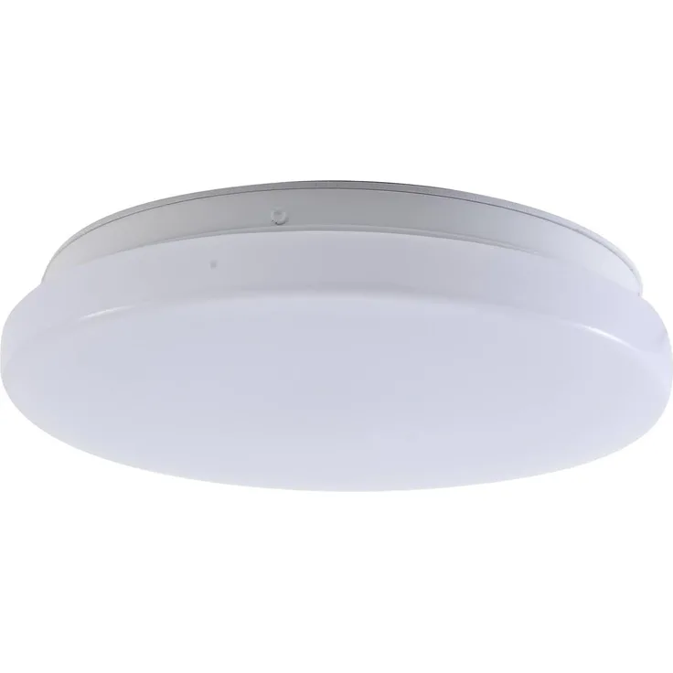 Lindby Außen-Deckenleuchte Kirkola, LED, Kunststoff Weiß warmweiß IP44mit Bewegungsmelder, LED 11 W gesamt, warmweiß