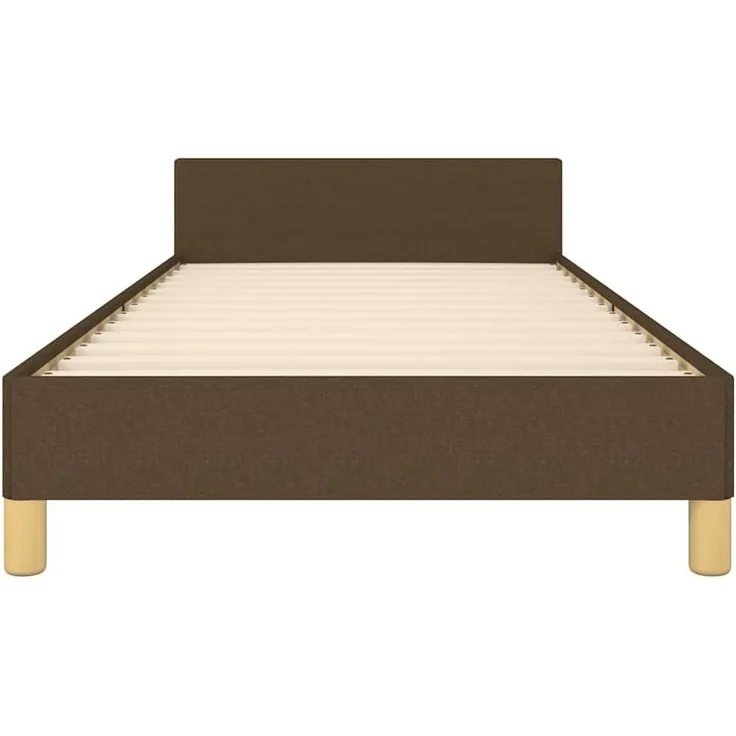Bettgestell mit Kopfteil Dunkelbraun 90x190 cm Stoff [347378] – Bild 5