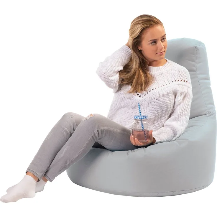 sunnypillow Gaming Sitzsack, XXL, mit Styropor Füllung, Outdoor & Indoor, Grau, Ø 80x85cm