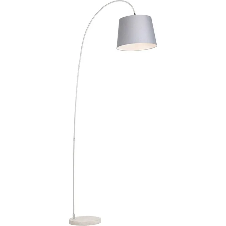 Qazqa Stehlampe Bend, ohne Leuchtmittel, E27, Grau, Modern, Stahl, 1-flammig