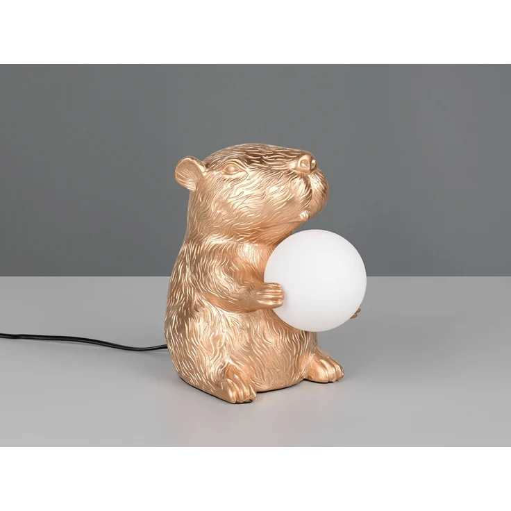 Besondere Tischleuchte CAPI kleine Capybara Lampe Gold, Höhe 25cm – Bild 5