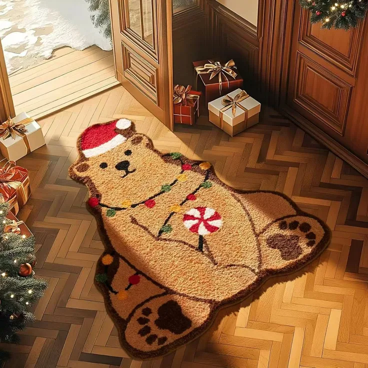ABC Weihnachts-Fußmatte, rutschfest, Bär-Motiv