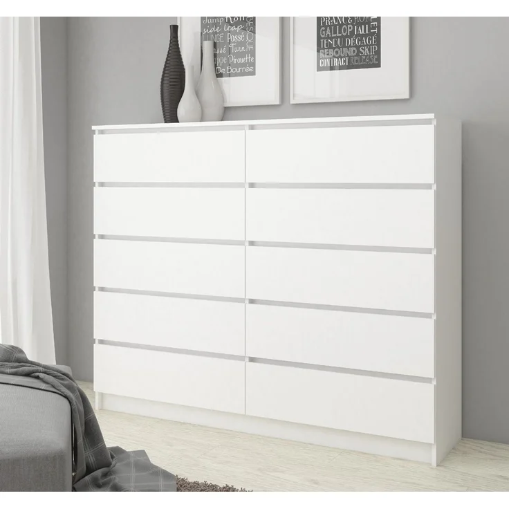 Raumhirsch Furniture Kommode mit 10 Schubladen 138 cm breit Sideboard Schrank Anrichte, (viele Farbvarianten - Maße: 138 x 121 x 40 cm) - Hochwertig & stabil – Bild 2