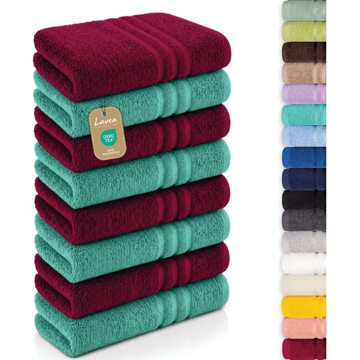 Lavea Handtücher 8er Handtuch Set 50x100 cm, Sporthandtuch, Badetuch, (Frottierserie Elena), Saugstarke & weiche Gästetücher, Handtuch Set – Bild 1