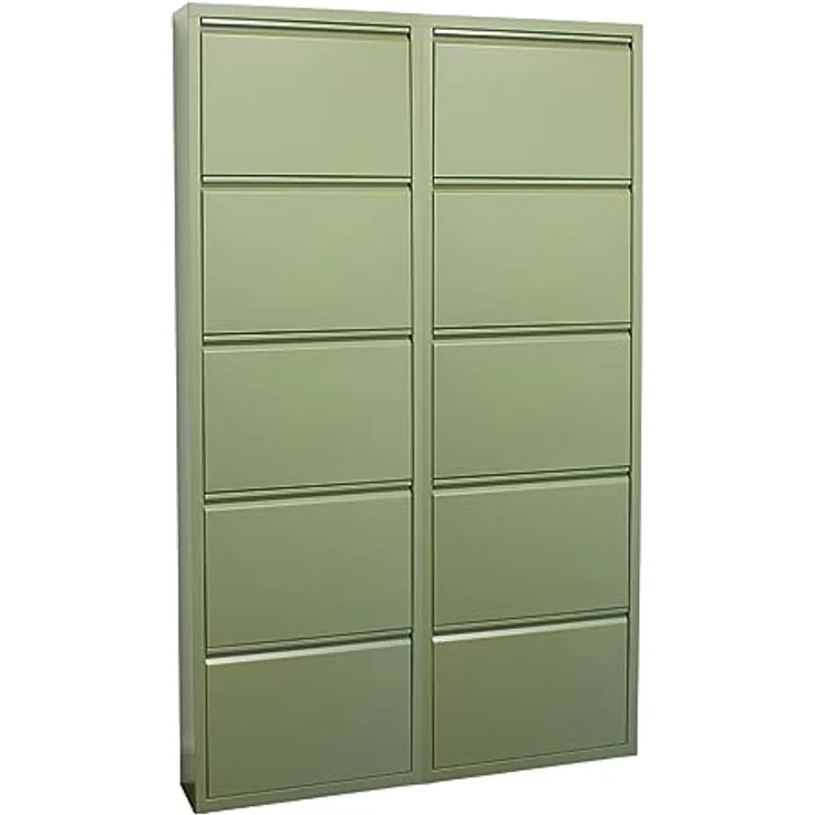 ebuy24 Pisa Schuhkipper, Grün, Metall, 10 Klappen, 100x173x16 cm, Garderobe für Schuhaufbewahrung – Bild 1