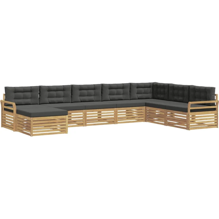 vidaXL Outdoor-Sofagarnitur 8 stk. 7-Sitzer Weiß und Anthrazit 3390967 – Bild 2