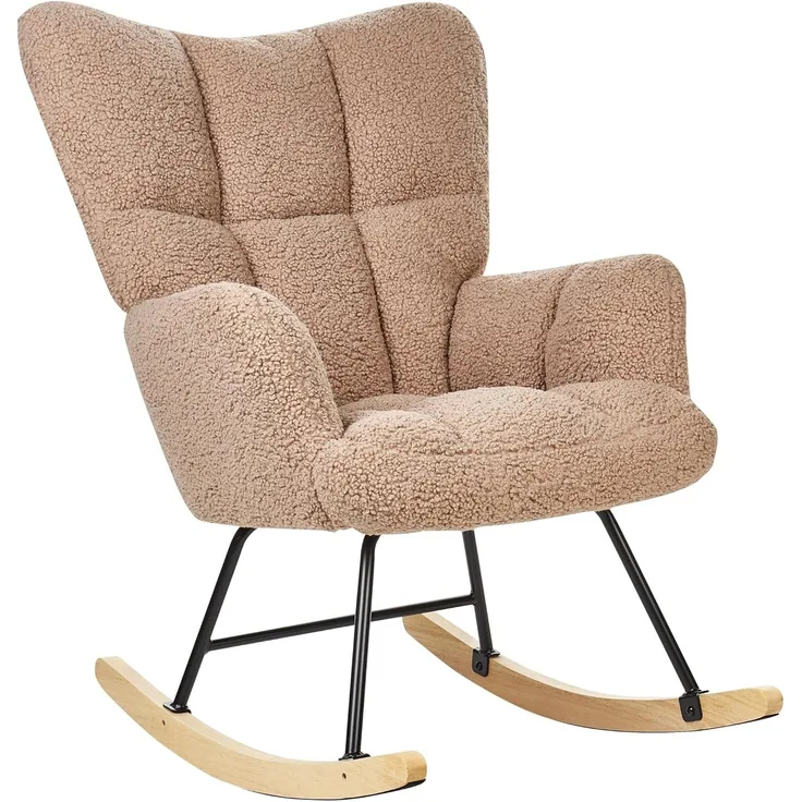 Schaukelsessel OULU Bouclé Sandbeige