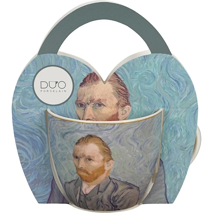 DUO ART GALLERY Becher 460 ml in Tragetasche PORTRAIT OF Van Gogh, New Bone China Porzellan – Bild 3
