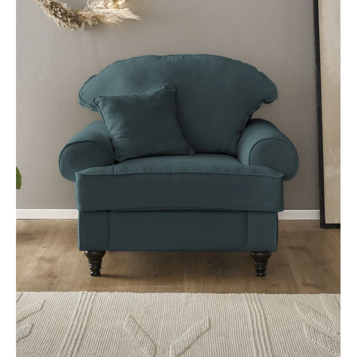 Sessel Adelina in blaugrün 110 cm – Bild 2