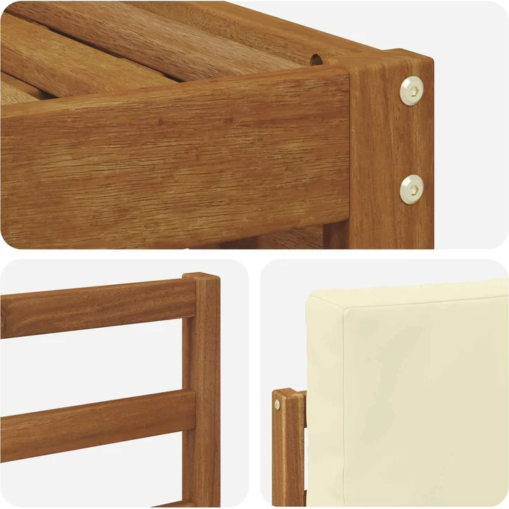vidaXL Outdoor-Sofagarnitur 8 stk. 8-Sitzer Natur und Creme 3375270 – Bild 6