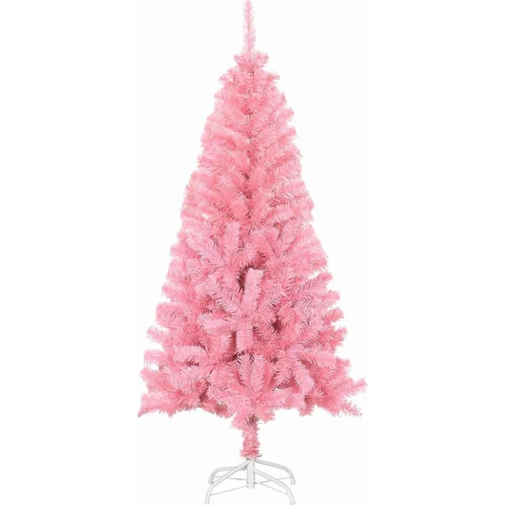 vidaXL Weihnachtsbaum mit LED-Beleuchtung Rosa 120 cm PVC und Stahl 3396412 – Bild 5